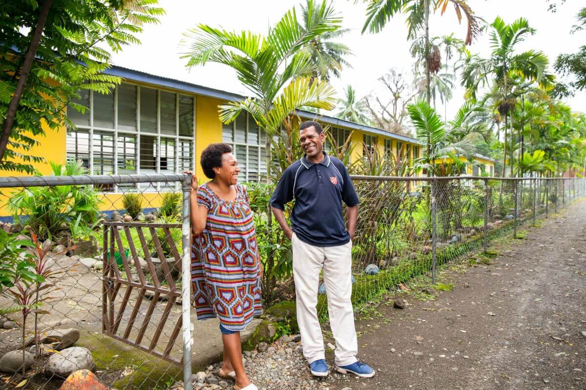 Salvos at the front gate of Lae Street School - Papua New Guinea